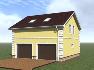 Проектирование и строительство красивых двухэтажный гаражей с мансардой