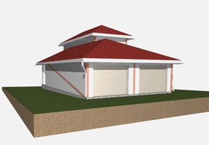 Эскизный проект гаража в 3D